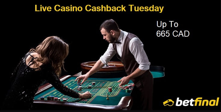 Live Casino Cashback Tuesday 665 CAD