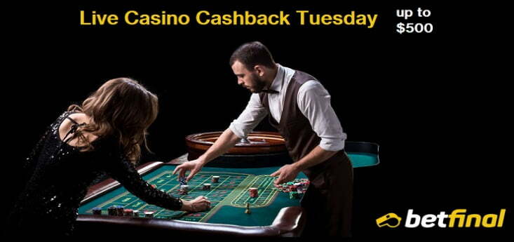 Live Casino Cashback Tuesday